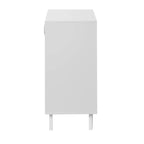 Meuble de rangement moderne pour salle de bain avec 2 portes en verre et étagère réglable Blanc