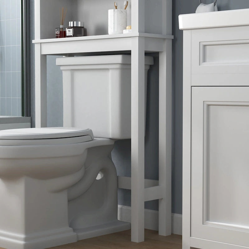 Armoire de rangement au-dessus des toilettes, meuble de salle de bain peu encombrant, avec étagères réglables et porte de grange 27,16 x 9,06 x 67 pouces