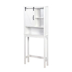 Armoire de rangement au-dessus des toilettes, meuble de salle de bain peu encombrant, avec étagères réglables et porte de grange 27,16 x 9,06 x 67 pouces