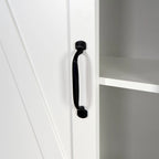 Armoire de rangement au-dessus des toilettes, meuble de salle de bain peu encombrant, avec étagères réglables et porte de grange 27,16 x 9,06 x 67 pouces