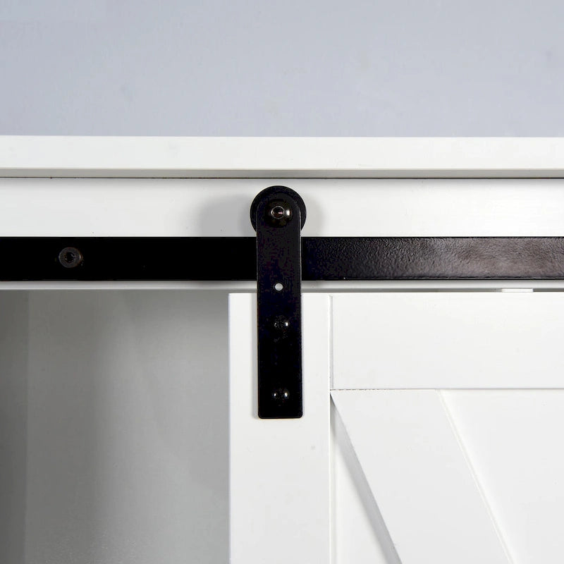 Armoire de rangement au-dessus des toilettes, meuble de salle de bain peu encombrant, avec étagères réglables et porte de grange 27,16 x 9,06 x 67 pouces