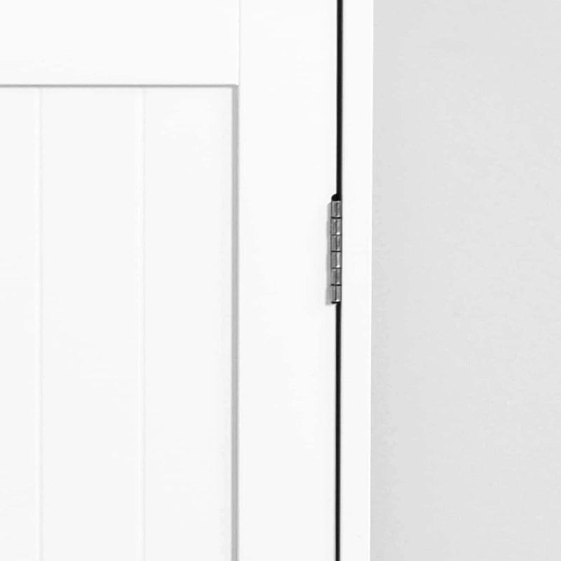 Meuble de rangement de salle de bain blanc, meuble bas avec étagère réglable et tiroirs