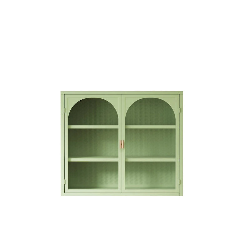 Meuble mural moderne Roomfitters 27,56 avec porte en verre et rangement à trois niveaux pour entrée, salon, salle de bain