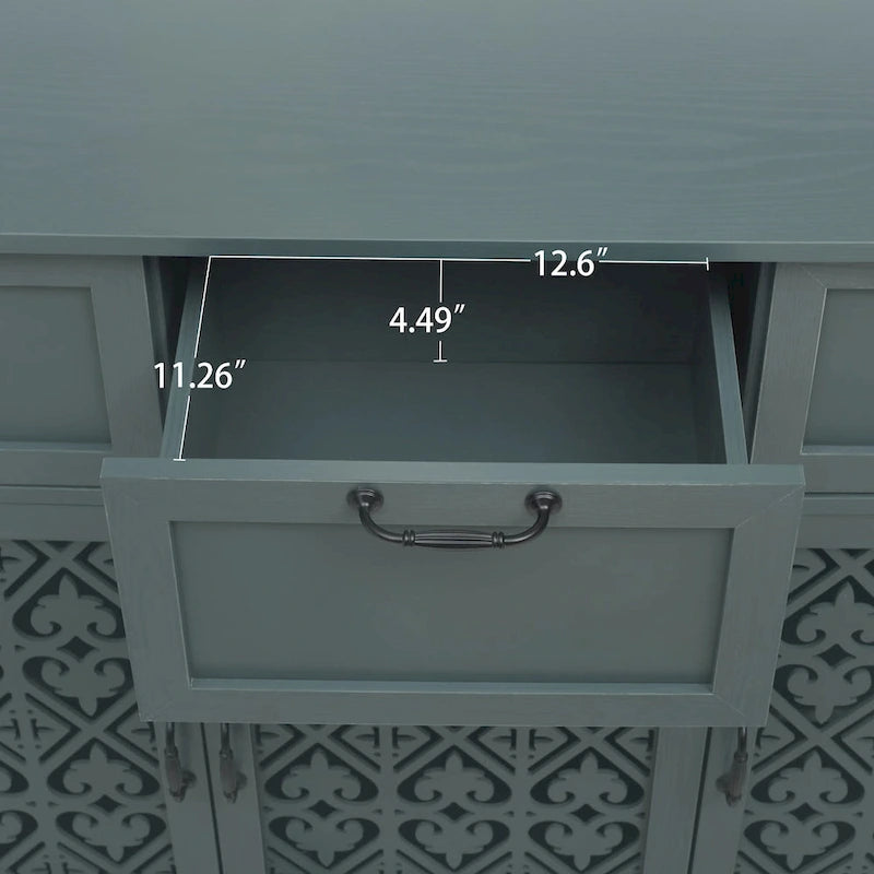 Armoire 3 portes 3 tiroirs, meuble américain, convient pour chambre, salon, bureau