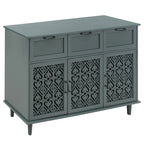 Armoire 3 portes 3 tiroirs, meuble américain, convient pour chambre, salon, bureau