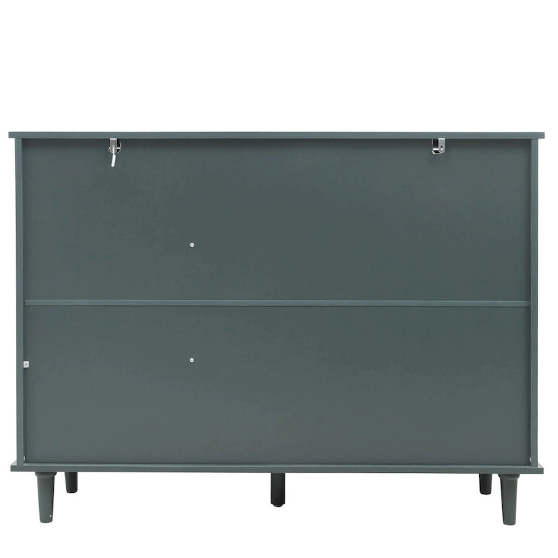Armoire 3 portes 3 tiroirs, meuble américain, convient pour chambre, salon, bureau
