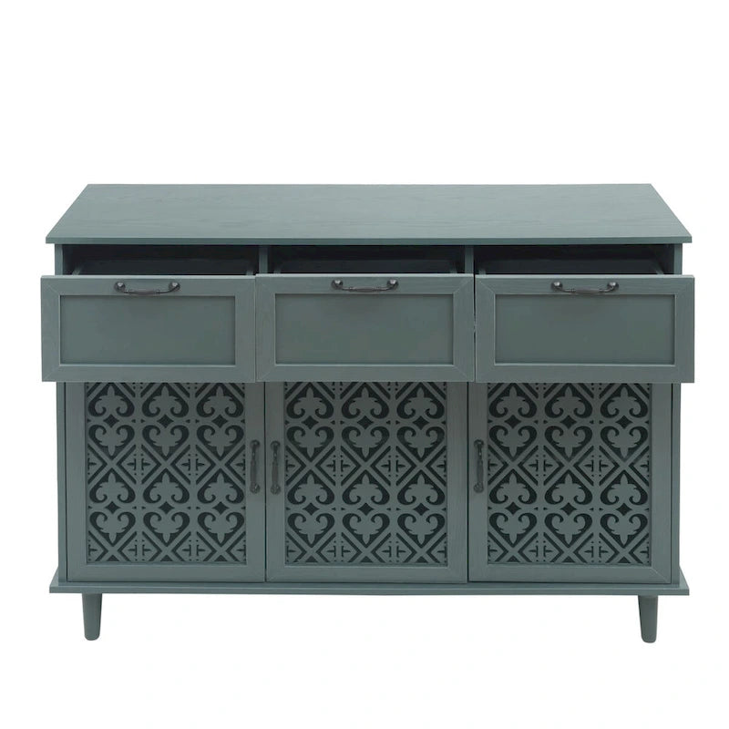 Armoire 3 portes 3 tiroirs, meuble américain, convient pour chambre, salon, bureau