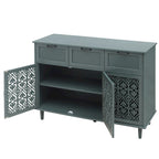 Armoire 3 portes 3 tiroirs, meuble américain, convient pour chambre, salon, bureau