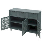 Armoire 3 portes 3 tiroirs, meuble américain, convient pour chambre, salon, bureau