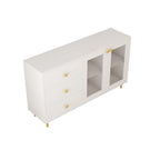 Meubles d'appoint en bois modernes avec portes vitrées et tiroirs