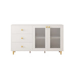 Meubles d'appoint en bois modernes avec portes vitrées et tiroirs