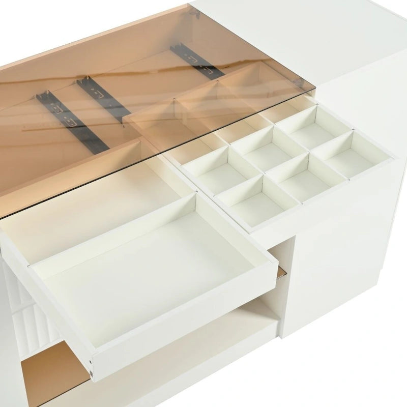 Coiffeuse-Commode et Meuble de Rangement Multifonctionnels de Luxe pour Îlot Central