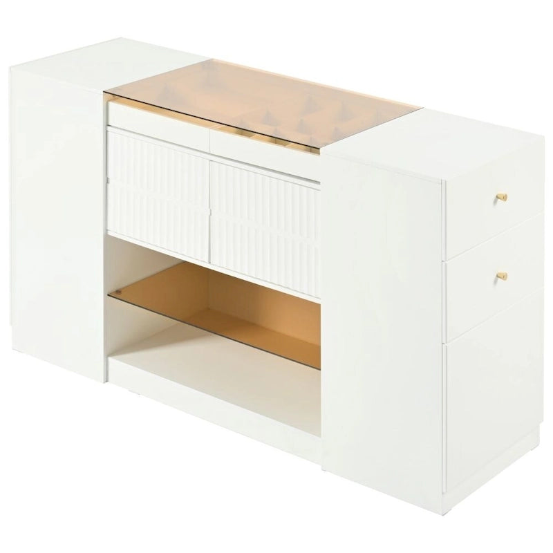 Coiffeuse-Commode et Meuble de Rangement Multifonctionnels de Luxe pour Îlot Central