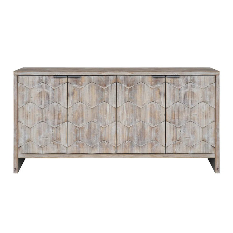 Buffet en bois de style Ferme, 4 portes, pour Salon