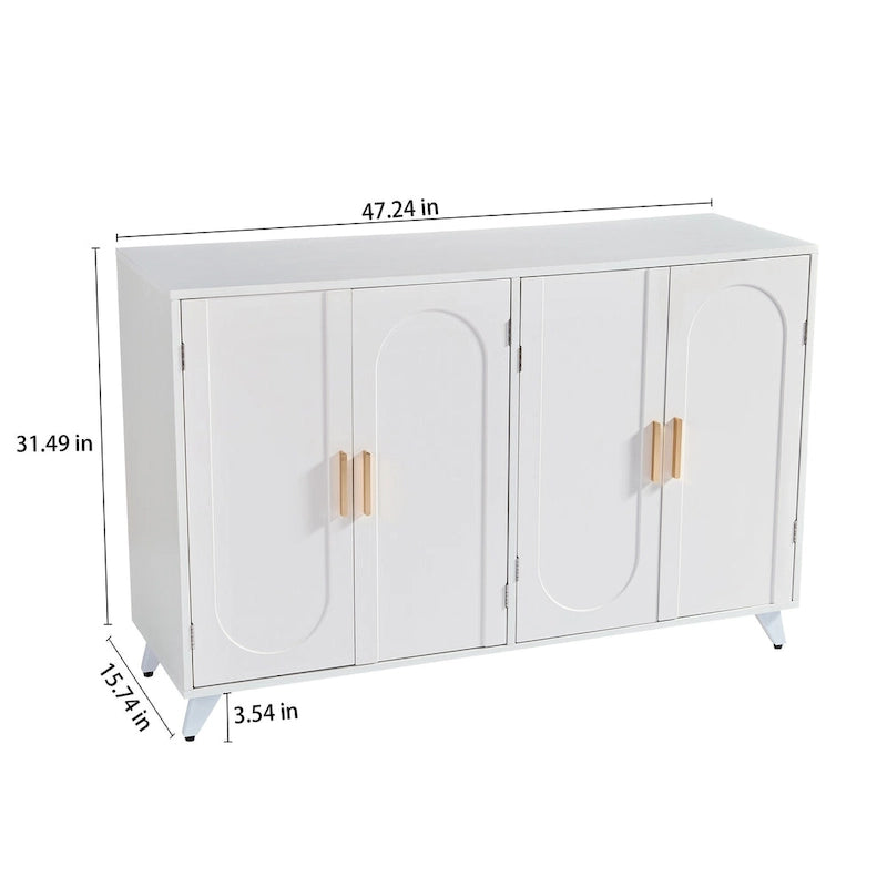 Buffet 4 portes avec étagères réglables