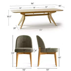Ensemble de salle à manger 7 pièces, table à tréteaux extensible de 198-244 cm avec chaises rembourrées et pieds en bois massif - Panipeachy