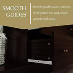 Hitow Armoire 2 grands tiroirs zone de suspension centrale avec miroir Style minimaliste