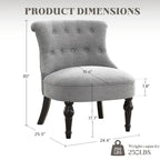 Fauteuil d'appoint confortable sans accoudoirs pour le salon