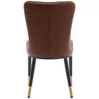 Bekrvio Lot de 6 chaises de salle à manger, modernes, rembourrées, en similicuir, avec haut dossier, pieds en métal, chaises de cuisine sans accoudoirs pour salon et salle à manger