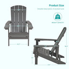 Chaises Adirondack d'extérieur en bois résistantes aux intempéries Bonosuki - Lot de 4