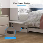 Lit escamotable Mjkone Murphy Queen, lit coffre Cube avec station de charge et espace de rangement