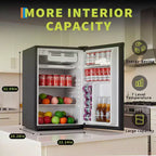Mini-réfrigérateur de 127 litres avec congélateur, réfrigérateur compact avec porte réversible, thermostat réglable et économe en énergie, petit réfrigérateur