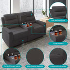 Canapé inclinable 2 places en tissu technique beige/gris, dossier et repose-pieds réglables