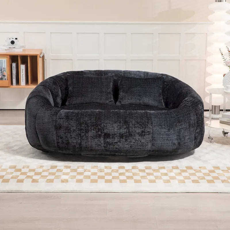 GDFStudio - Canapé paresseux 2 places en chenille Laurel avec mousse haute densité et confort surdimensionné