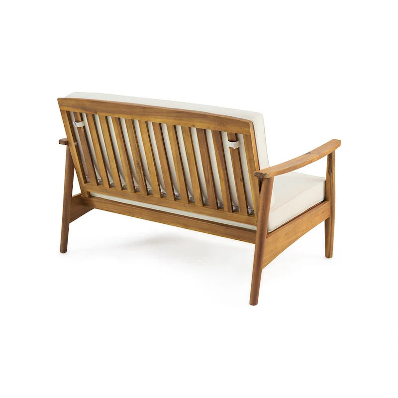 Ensemble de conversation d'extérieur 4 places en bois d'acacia Willowbrook par Christopher Knight Home