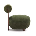 Christopher Knight Home Chariya, fauteuil d'appoint sculptural moderne en velours et bois d'hévéa, avec dossier cylindrique