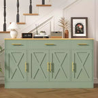 Buffet de cuisine Celebalcony avec rangement, grand buffet de cuisine de 135,6 cm avec 3 tiroirs et 4 portes, étagère réglable pour cuisine, salon