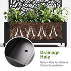 MAYEERTY Jardinière avec treillis en fer noir, style 01, 72 x 47 x 16 pouces, lot de 3 pièces