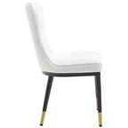 Bekrvio Lot de 6 chaises de salle à manger, modernes, rembourrées, en similicuir, avec haut dossier, pieds en métal, chaises de cuisine sans accoudoirs pour salon et salle à manger