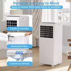 Climatiseur portable 8 000 BTU - 3-en-1 : refroidissement, déshumidificateur et ventilateur pour 32,5 m² avec mode nuit et garantie d'un an