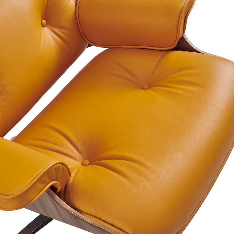 Fauteuil inclinable en cuir de style Mid-Century Modern