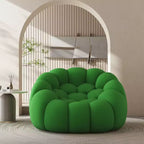 Canapé de sol bulle de 47 pouces avec design incurvé, pouf 3D pour salon, vert