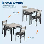 Ensemble table à manger pour 4 personnes, avec 4 chaises rembourrées, ensemble de 5 pièces de table de cuisine en bois avec protecteur de coin pour cuisine, appartement, petit espace.