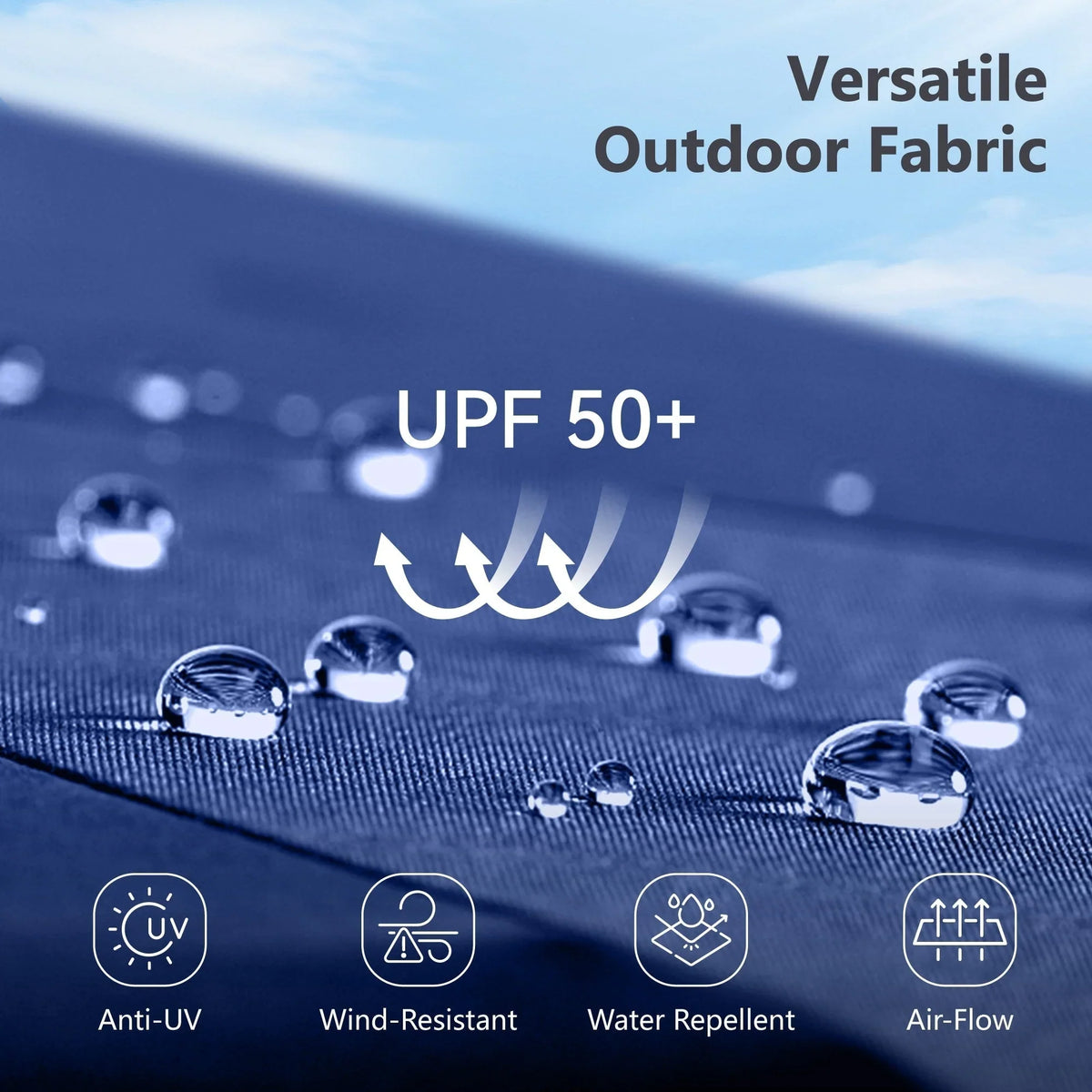 MAISON ARTS Parasol excentré rectangulaire de 4,5 m avec manivelle, parasol de marché double face d'extérieur avec lumières LED solaires et base incluse