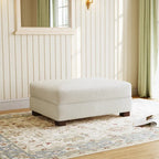 Pouffe d'appoint oversize en velours côtelé moderne