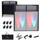 Table de DJ portable avec toiles lumineuses intégrées, étui de transport robuste et dimensions compactes de 40x20 pouces