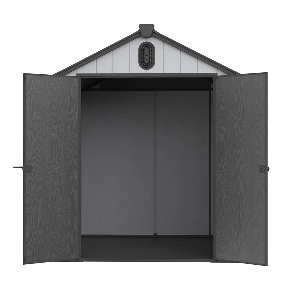 Abri de jardin en résine toutes saisons avec plancher, 1,8 m x 1,2 m/1,8 m x 2,4 m/2,4 m x 1,8 m/2,4 m x 3 m, Spire Tool Shed