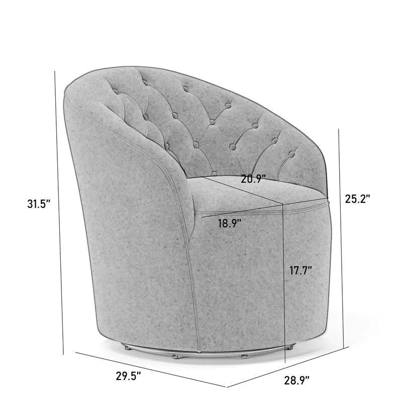 Fauteuils pivotants à 360 degrés en velours capitonné moderne SEYNAR avec dossier touffeté (lot de 2)