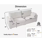 Canapé d'angle modulaire en velours côtelé Dyonery avec housses lavables