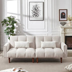 Canapé convertible futon avec positions réglables et pieds en bois
