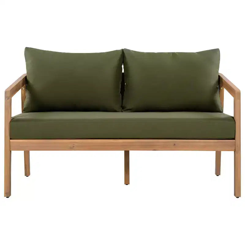 Christopher Knight Home Sunny Salon de jardin moderne 5 pièces en acacia avec table rectangulaire à lattes et 7 places