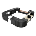Canapé d'angle d'extérieur en rotin pour spa, forme quadrilatérale