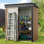 Abri de jardin en métal pour outils avec porte verrouillable pour mobilier de jardin et outils