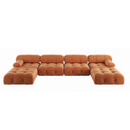 138 Canapé sectionnel modulable convertible, canapés et sofas minimalistes en velours en forme de U