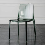 Chaise de salle à manger sans accoudoirs à dossier bas en acrylique ambre