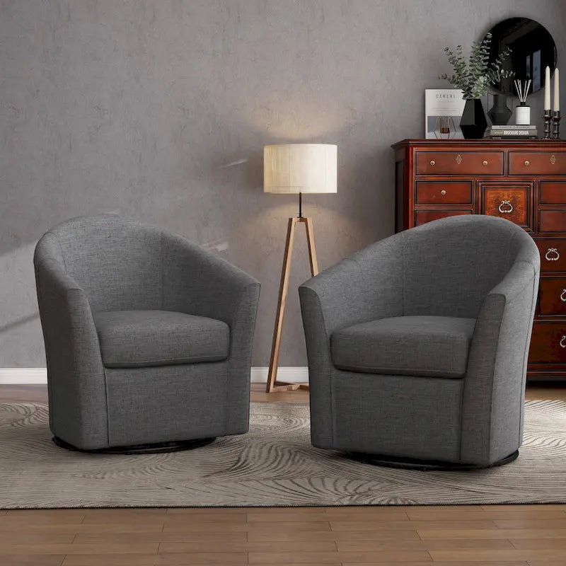 Lot de 2 fauteuils pivotants modernes avec accoudoirs pour salon